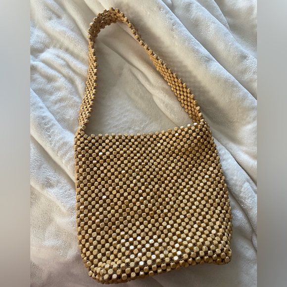 VINTAGE THE SAK WOOD BEADED RARE BAG - Picture 3 of 9